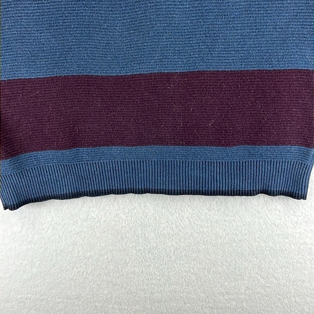 Zara Man Pullover Sweater Sz S/M* Blue/Purple Crew Neck Striped Cotton Blend - Picture 8 of 10